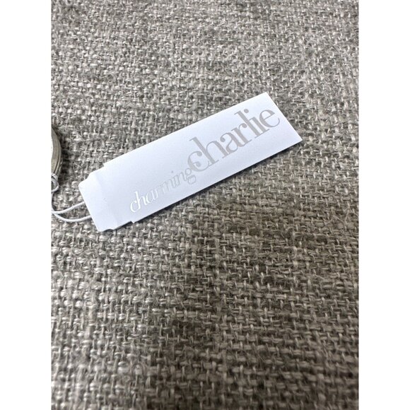 Charming Charlie Womens Girls Keychain Coin Purse Tan & Black Sequin Stripes - Picture 3 of 6